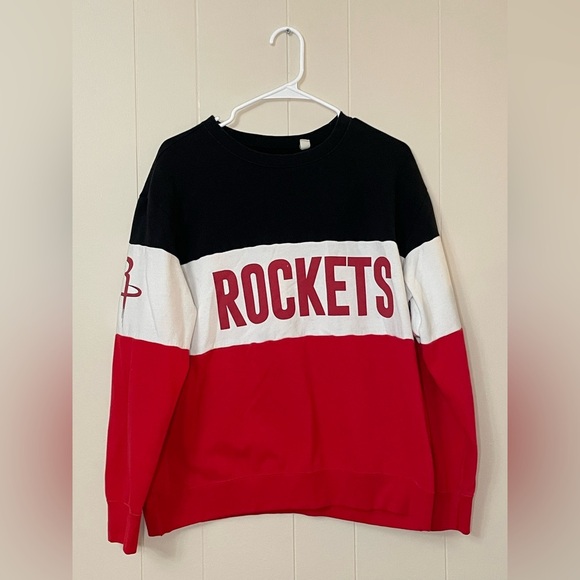 Houston Rockets Women's Colorblock Sweatshirt - Red, White, and Black - Picture 1 of 5